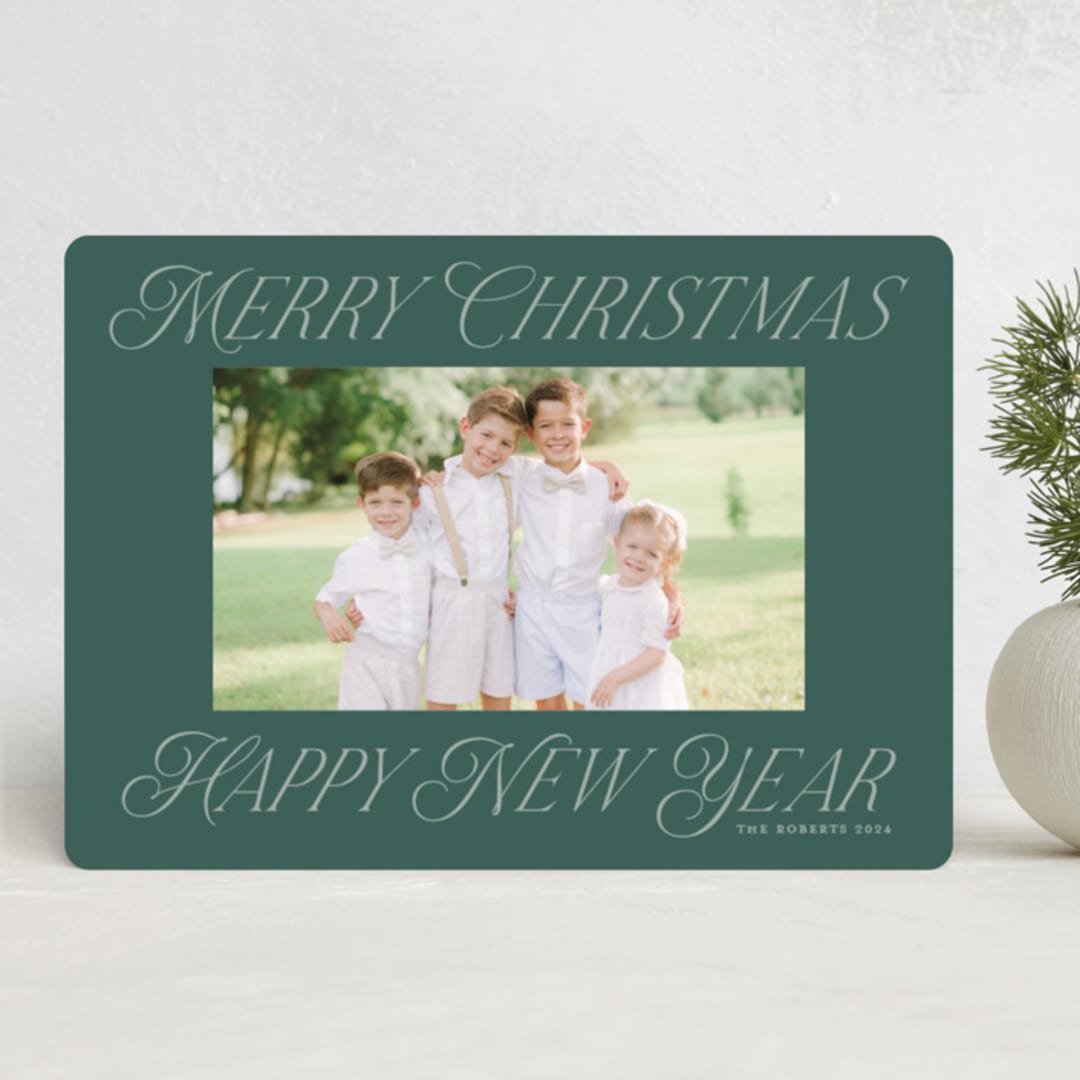 "merry christmas and happy new year" - Holiday Cards in Evergreen by Lori Wemple - Front