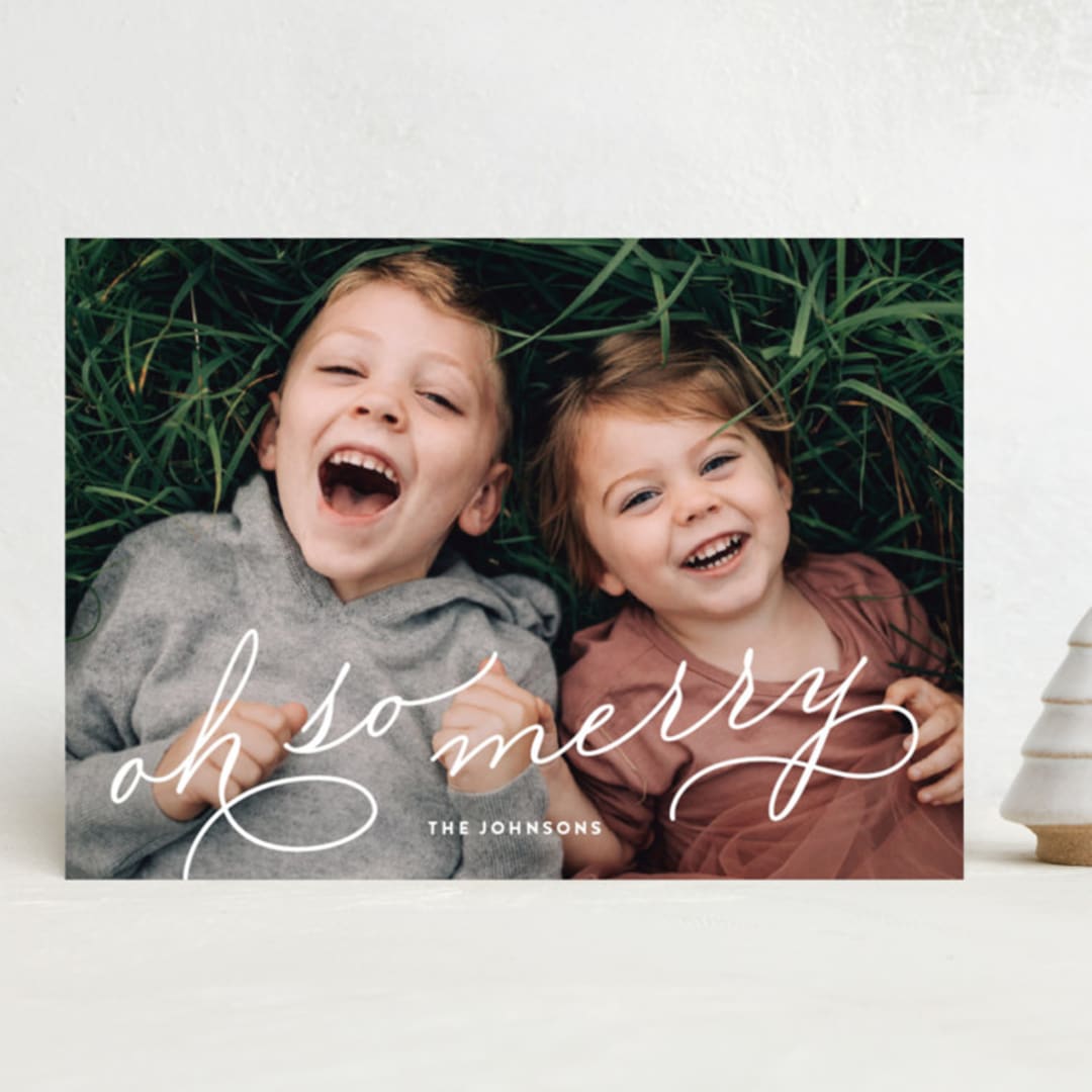 "Oh So Merry" - Holiday Cards in Icicle by Julia Hall - Front
