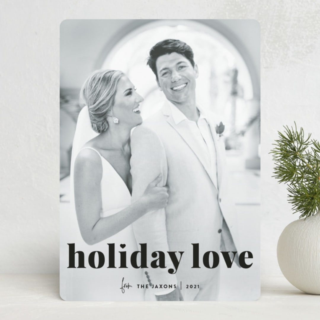 "vintage holiday love" - Holiday Cards in Noir by Sara Hicks Malone - Front