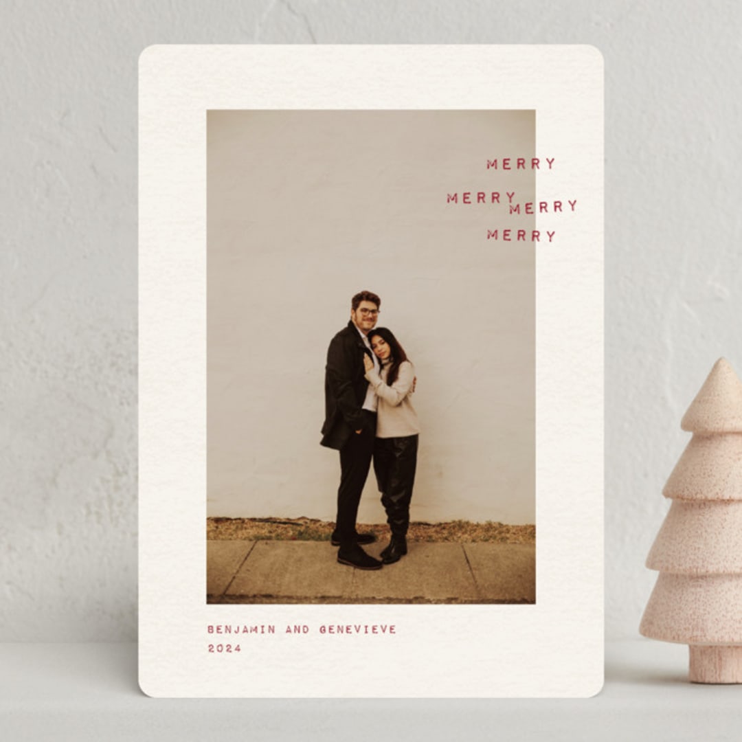 "Labeled: Merry" - Holiday Cards in Holly Berry by Kercia Jane - Front