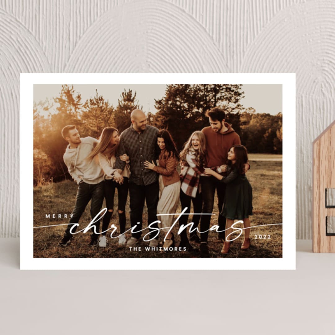 "Scripted Frame" - Holiday Cards in Snow by Cindy Reynolds - Front