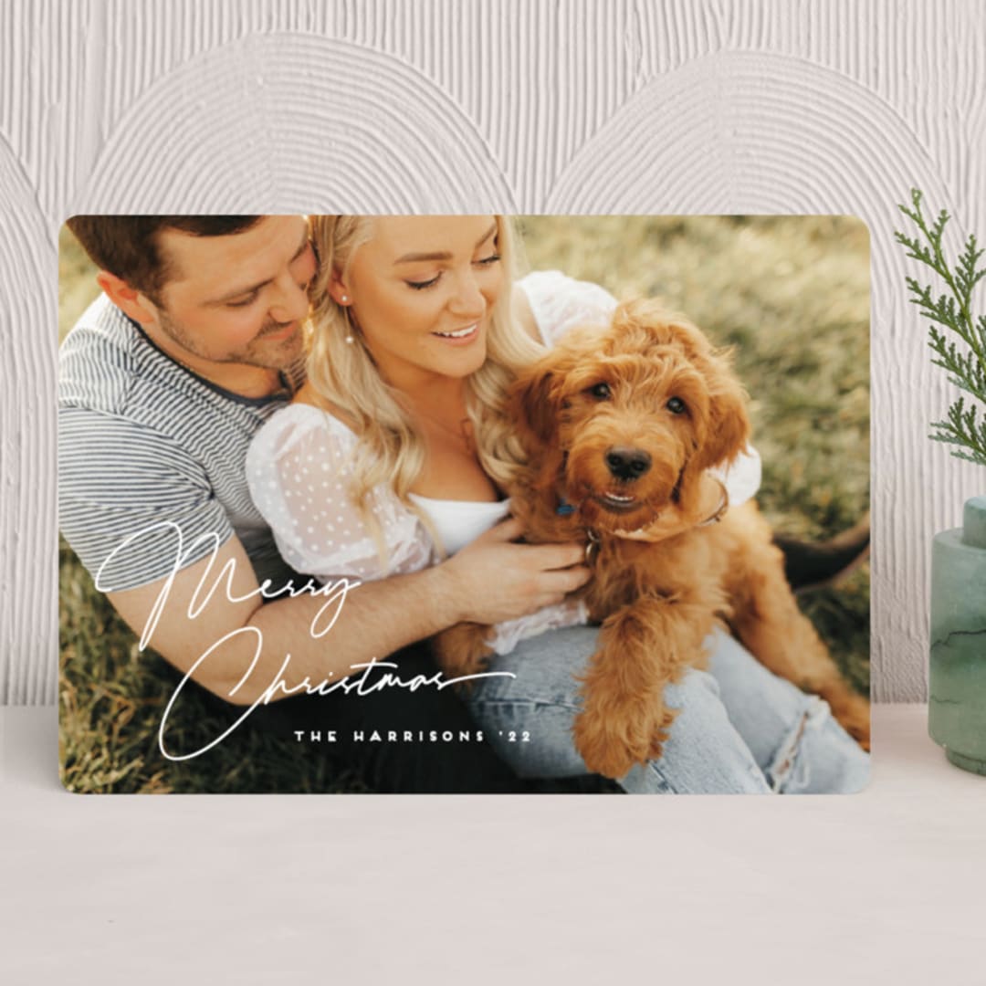 "Side Signature" - Holiday Cards in Frost by Jennifer Postorino - Front