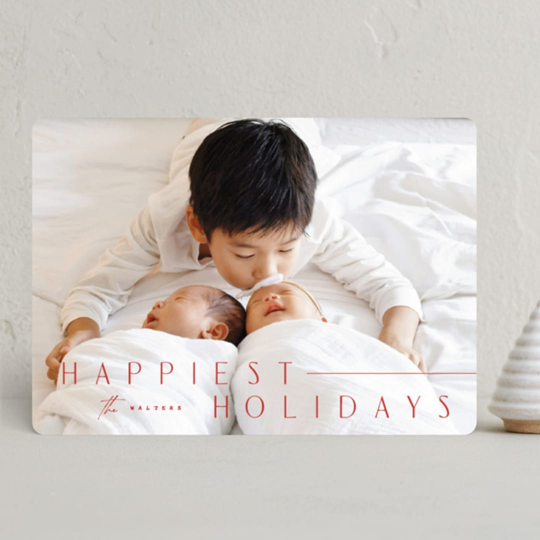 "Happy Times" - Holiday Cards in Rouge by Sara Hicks Malone - Front