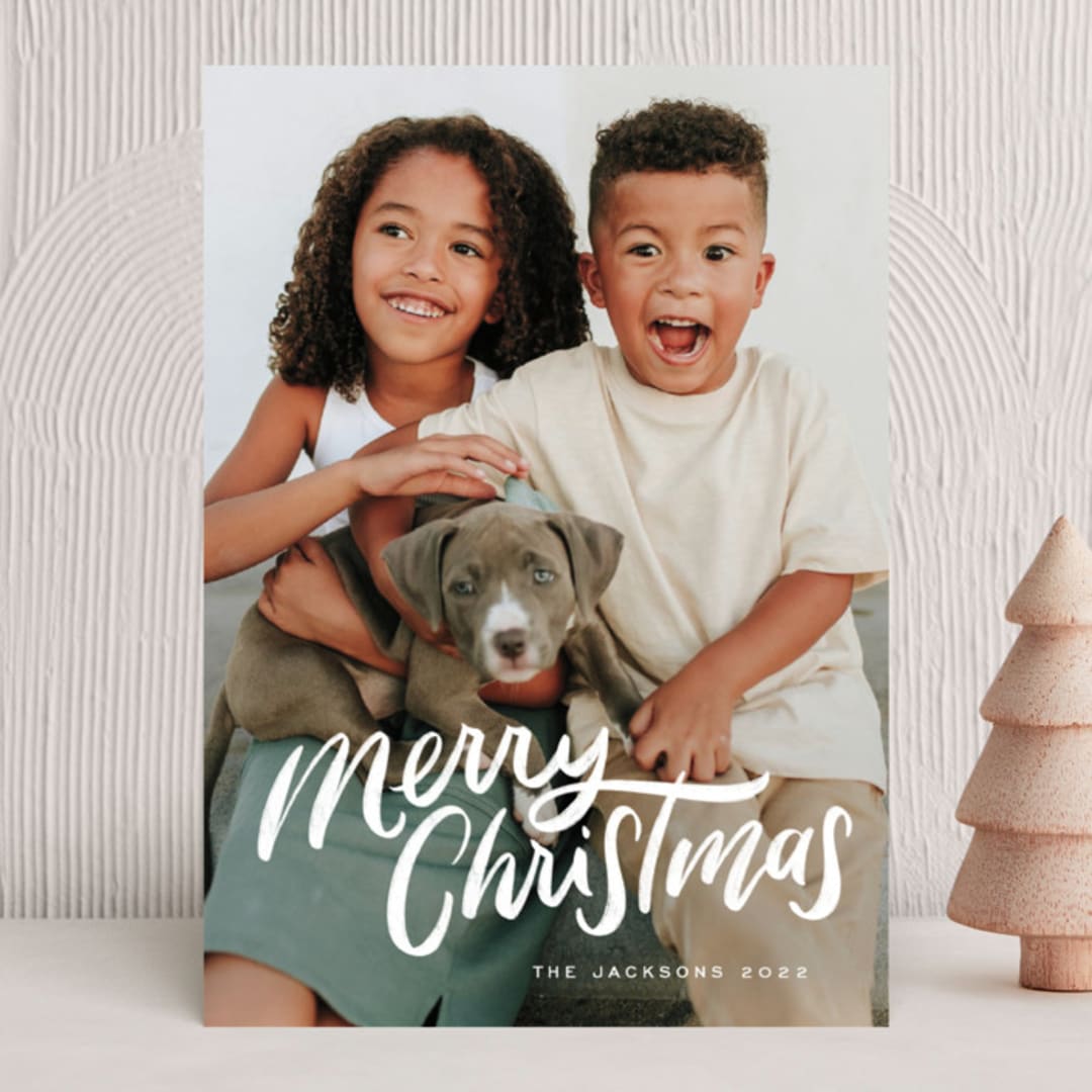 "Brushy Christmas" - Holiday Cards in Balsam by Erin German - Front