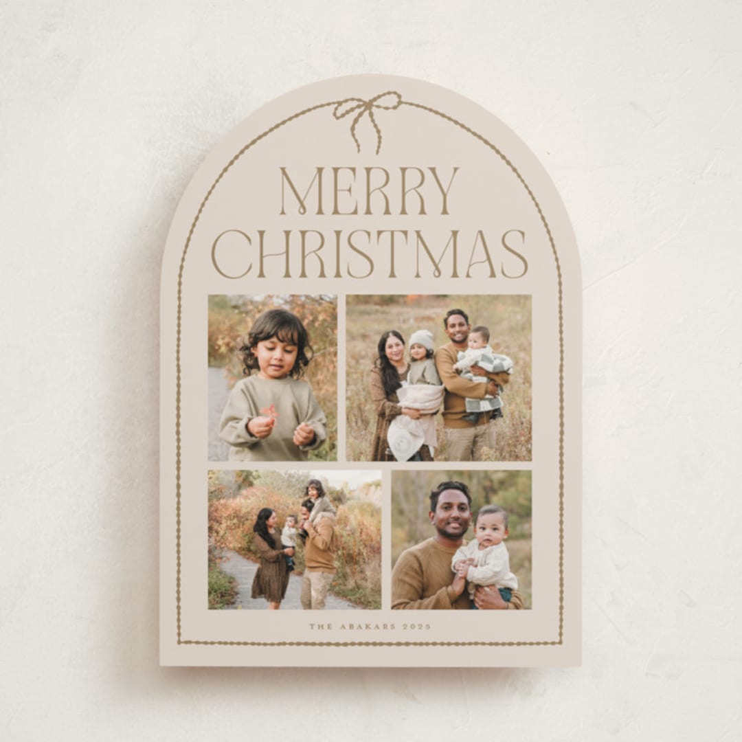 "frame bow" - Holiday Cards in Buttercream by Vivian Yiwing - Front