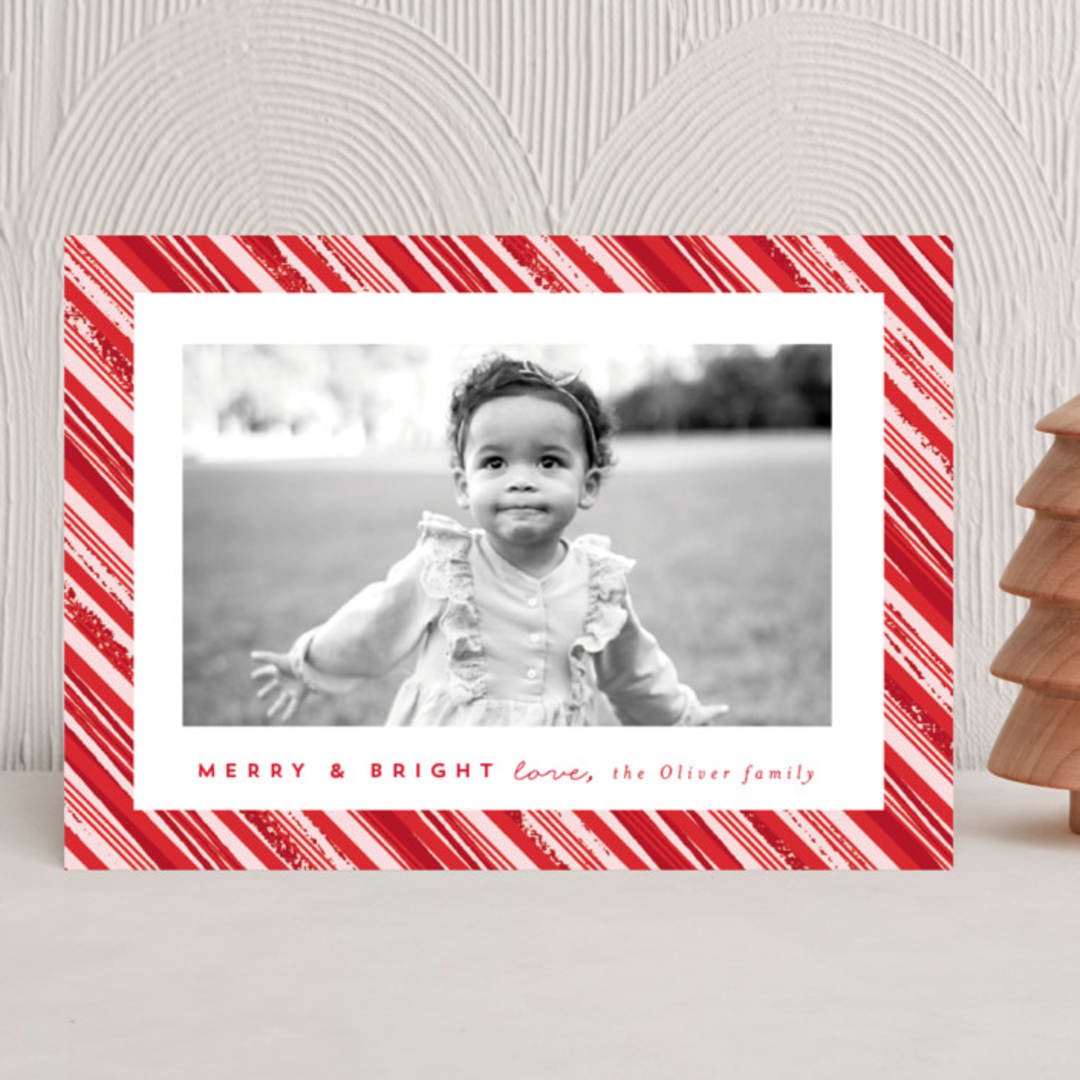 "Peppermint" - Holiday Cards in Holly Berry by AK Graphics - Front