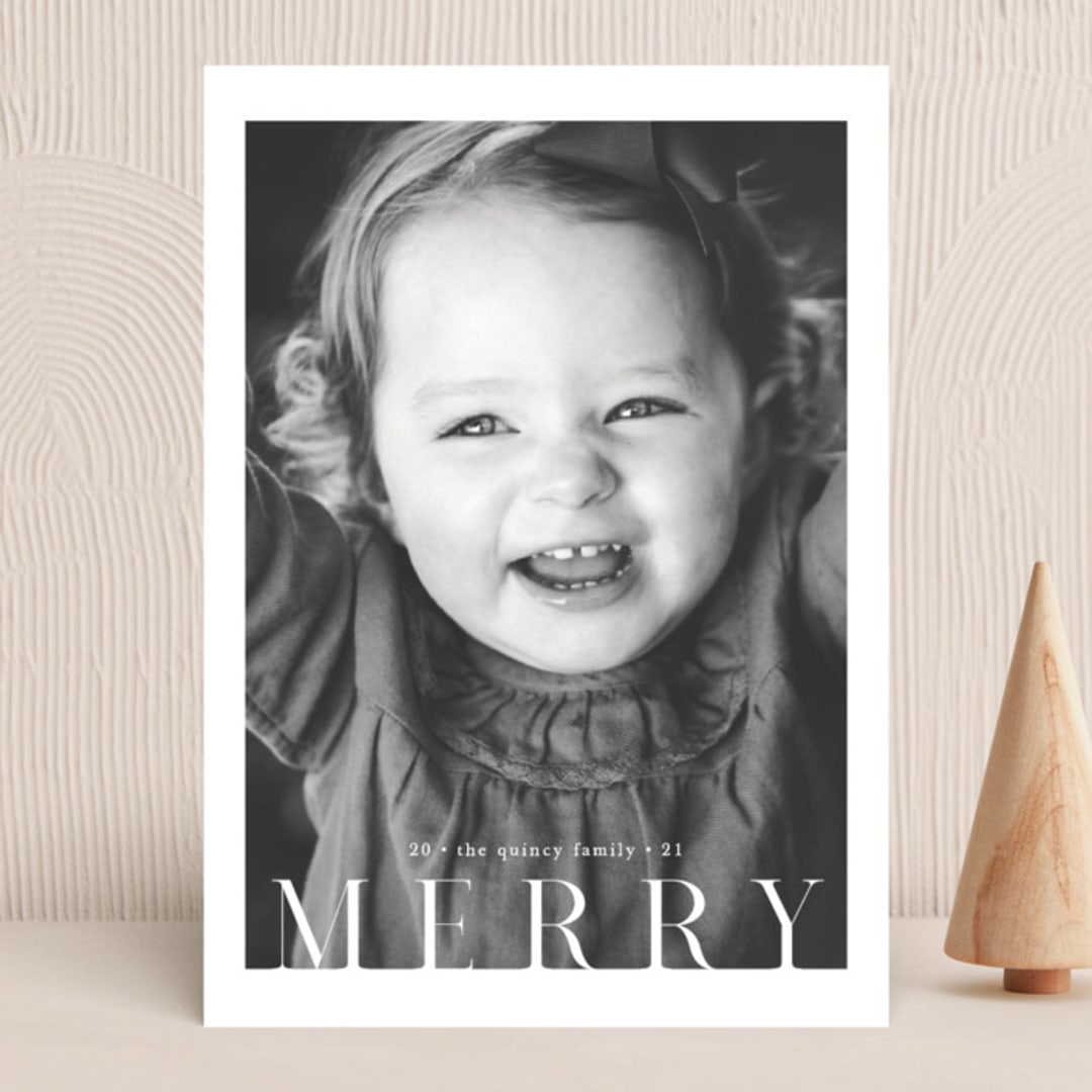 "Merry 1" - Holiday Cards in Snow by Adam K - Front