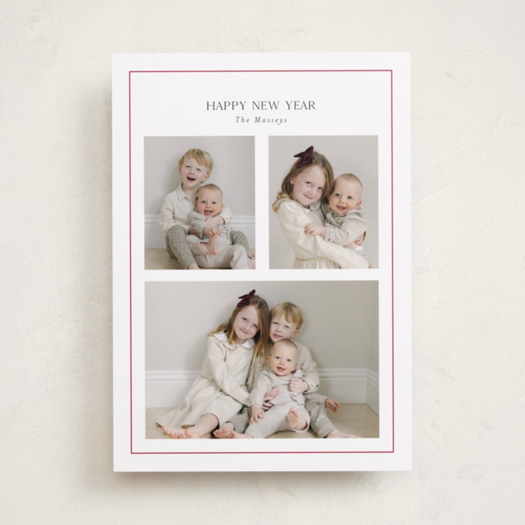 "three" - Holiday Cards in Candy Cane by Lori Wemple - Front