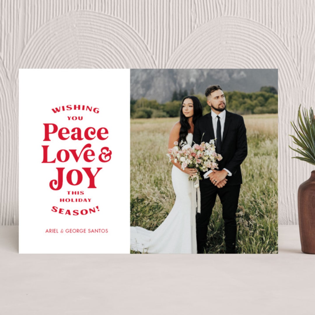 "Scalloped Holiday Love" - Holiday Cards in Holly by The Social Type - Front