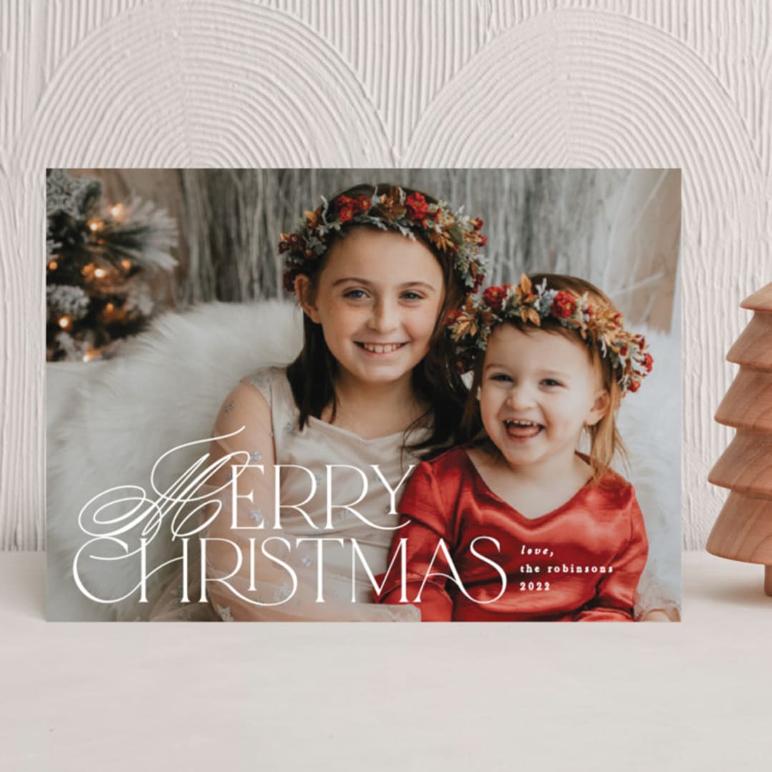 "Chic Type" - Holiday Cards in Lily by Creo Study - Front