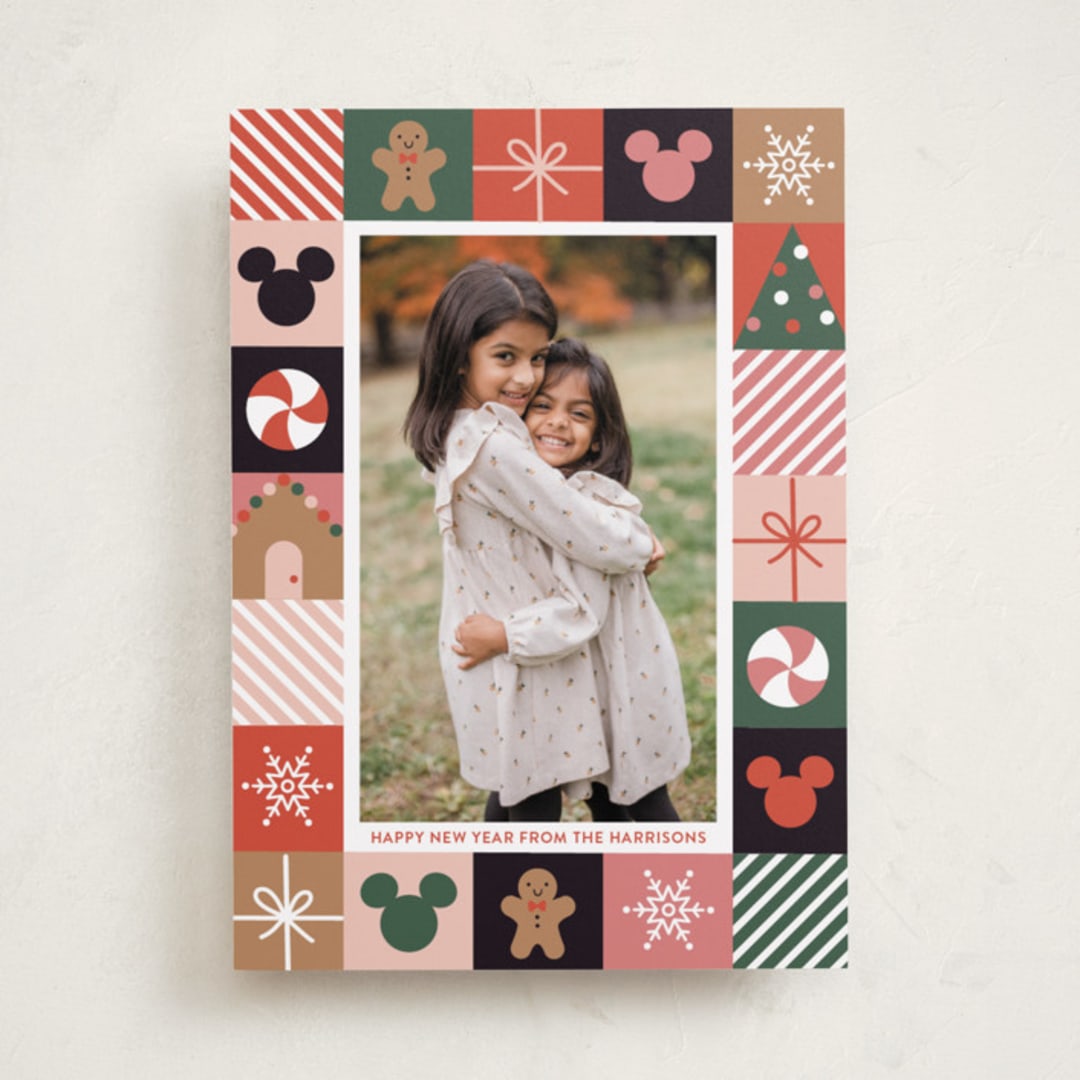 "Disney's Mickey Mouse Holiday Border" - Holiday Cards in Holly by Annie Holmquist - Front