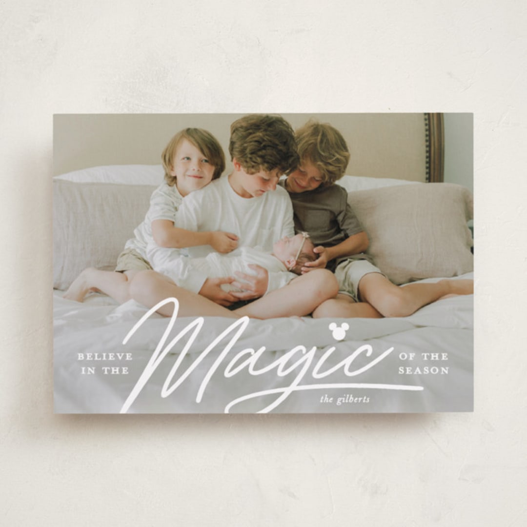 "Disney's Mickey Magical Season" - Holiday Cards in Snow by Carrie ONeal - Front