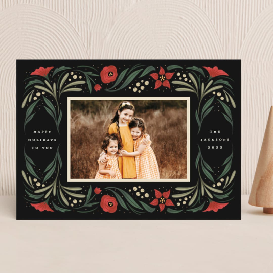 "Happy Holiday Frame" - Holiday Cards in Pine by Grae - Front