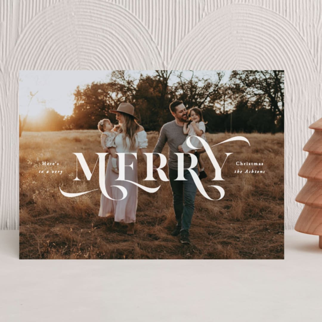 "Here's to Christmas" - Holiday Cards in Sugar by Hooray Creative - Front