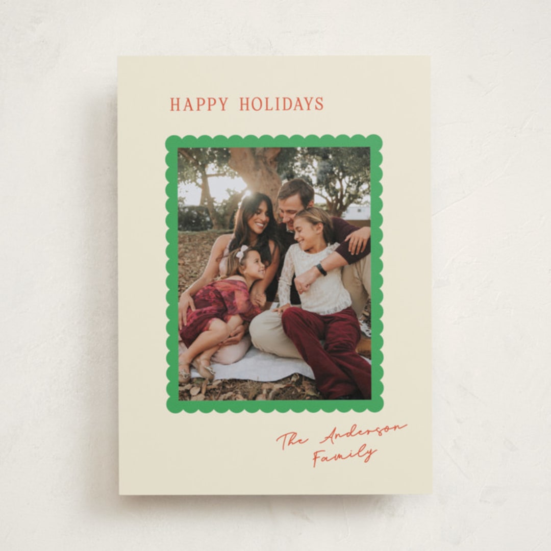 "Sweet scallop" - Holiday Cards in Jolly Fern by Cass Loh - Front