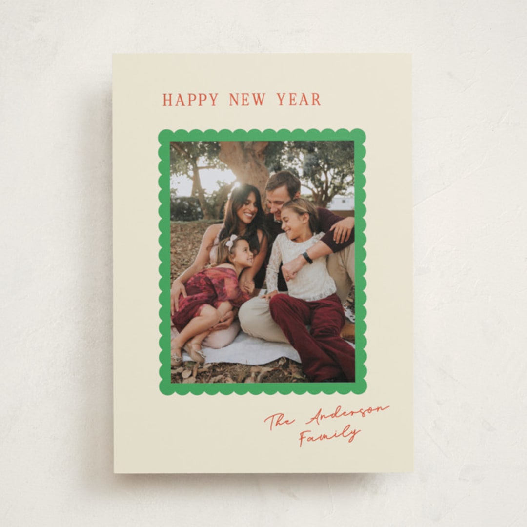 "Sweet scallop" - Holiday Cards in Jolly Fern by Cass Loh - Front