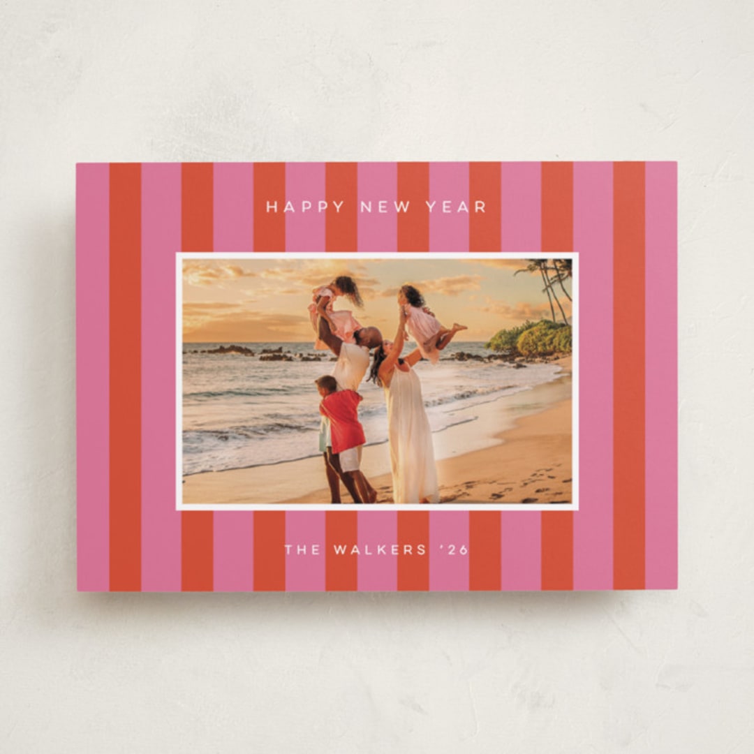 "Cabana" - Holiday Cards in Strawberry by Morgan Kendall - Front