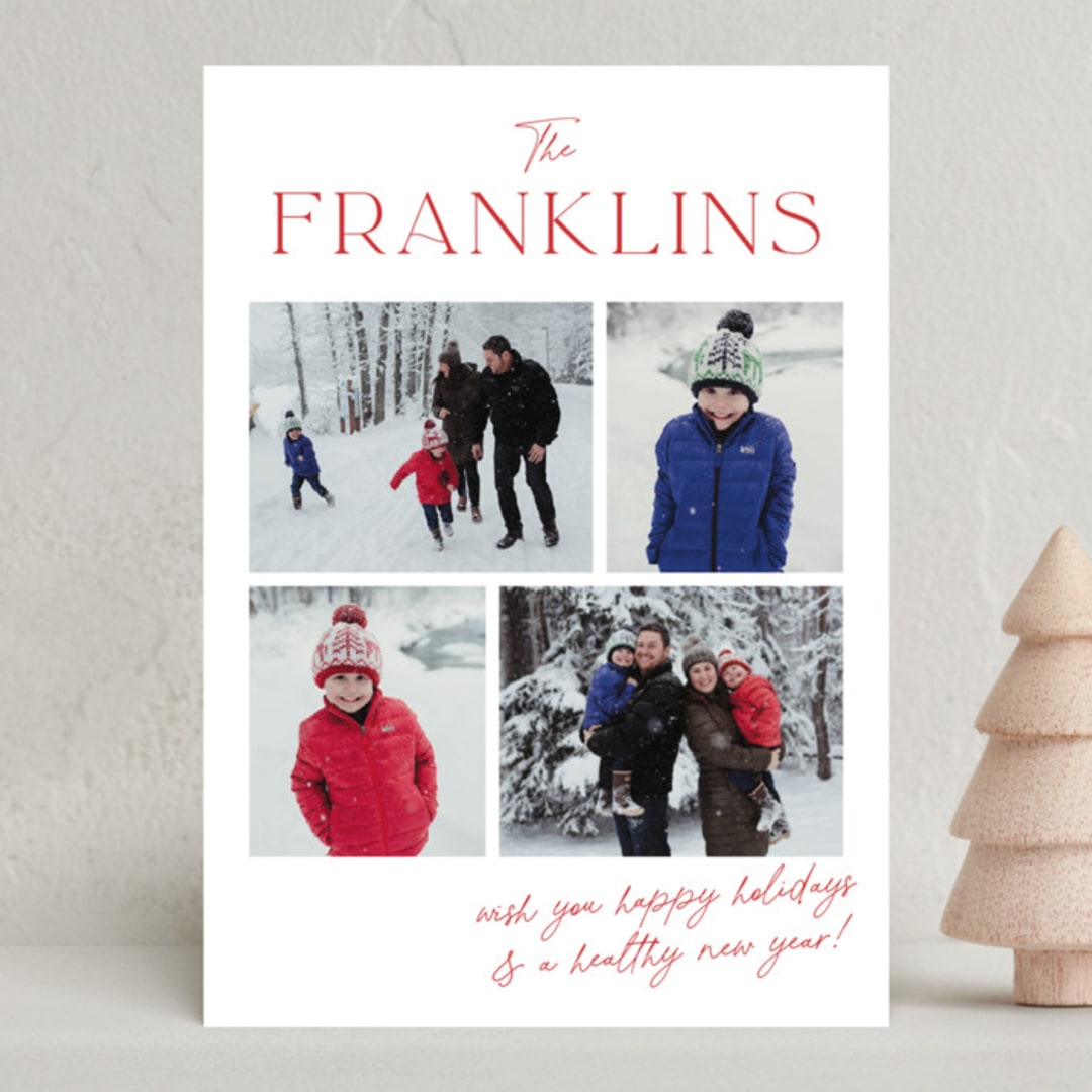 "Hand Written Family Collage" - Holiday Cards in Rudolf by Jackie Crawford - Front