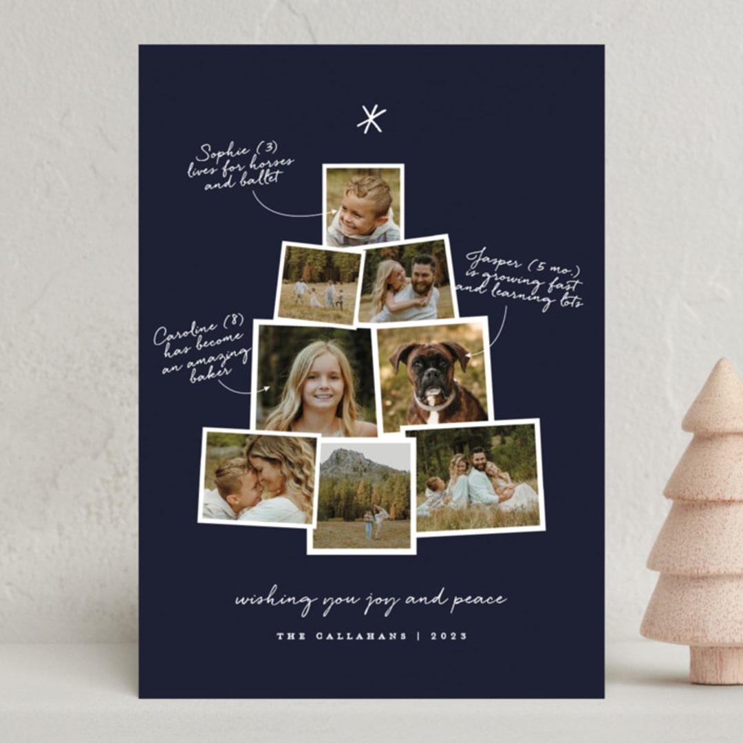 "Photo Tree" - Holiday Cards in Night Sky by Shari Margolin - Front