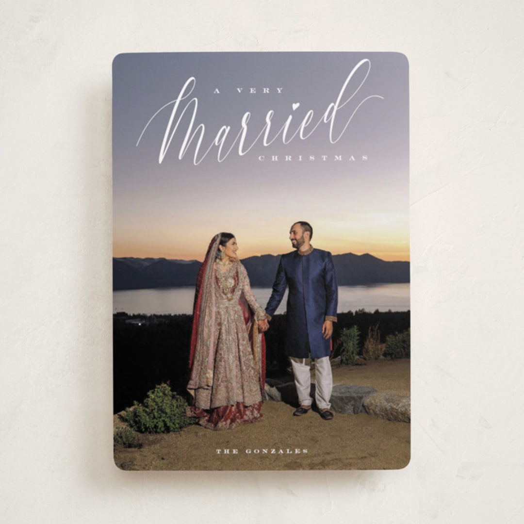 "Very Married Christmas" - Holiday Cards in Snow by Nicoletta Savod - Front