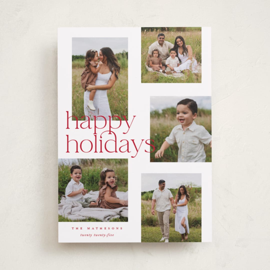 "happy overlap" - Holiday Cards in Berry by Kelly Schmidt - Front