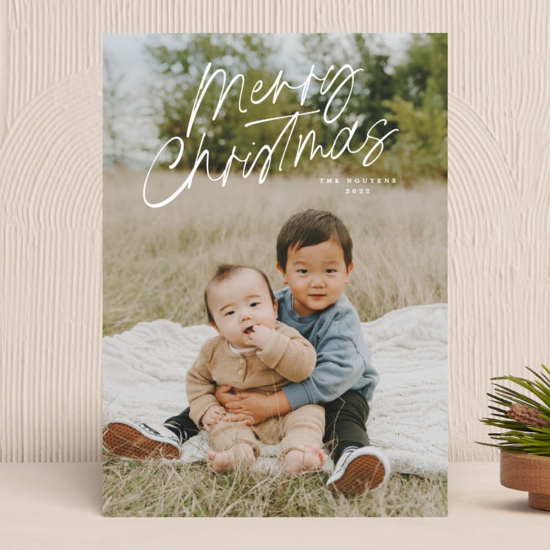 "At An Angle" - Holiday Cards in Snow by Lauren Chism - Front