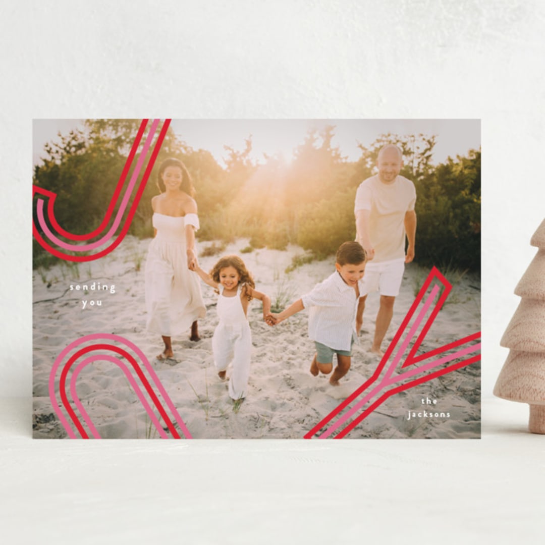 "Scramble" - Holiday Cards in Ruby by Lauren Chism - Front