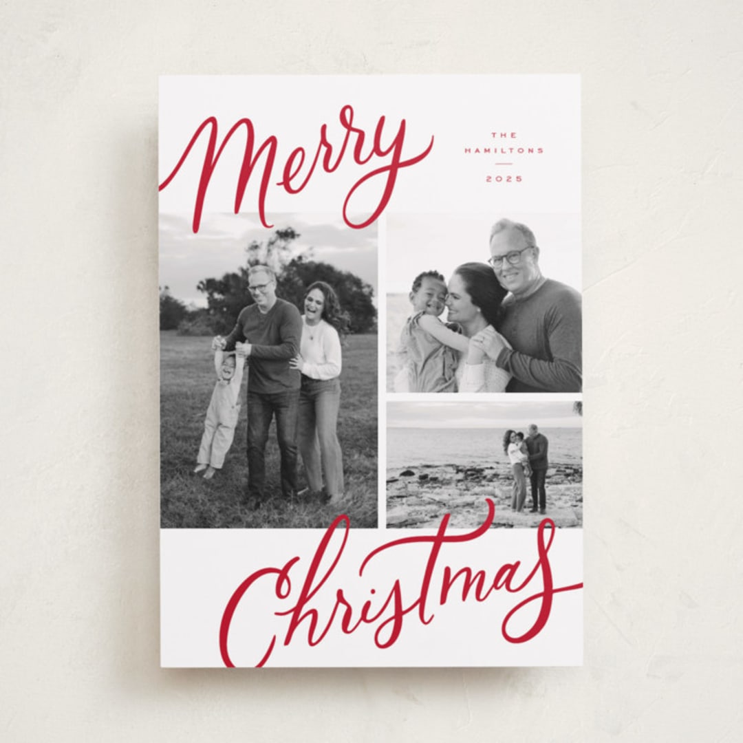 "Christmas Memories" - Holiday Cards in Candy Cane by Wildfield Paper Co - Front
