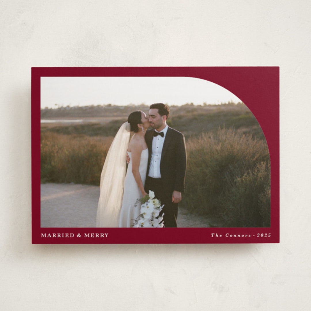 "Arched Simplicity" - Holiday Cards in Holly Berry by Oma N. Ramkhelawan - Front