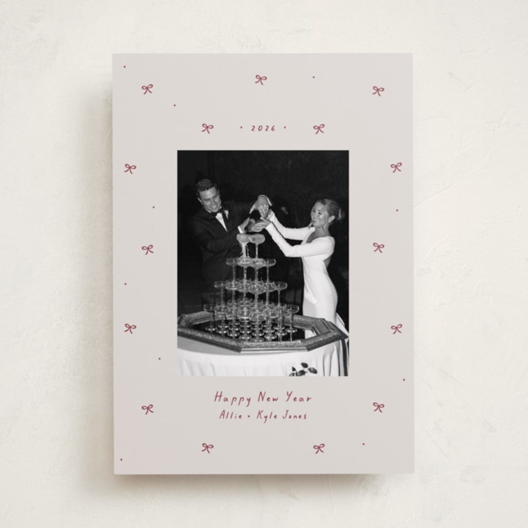 "Little bows" - Holiday Cards in Chimney by Lea Delaveris - Front