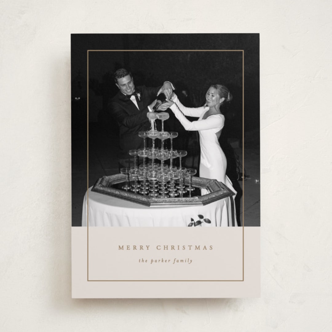 "Classic Border" - Holiday Cards in Almond by Brianne Larsen - Front