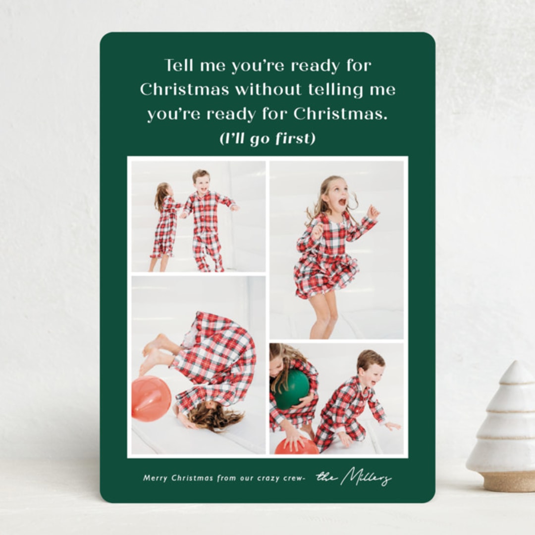 "Ready for Christmas" - Holiday Cards in Christmas Tree by Lisa McLean - Front