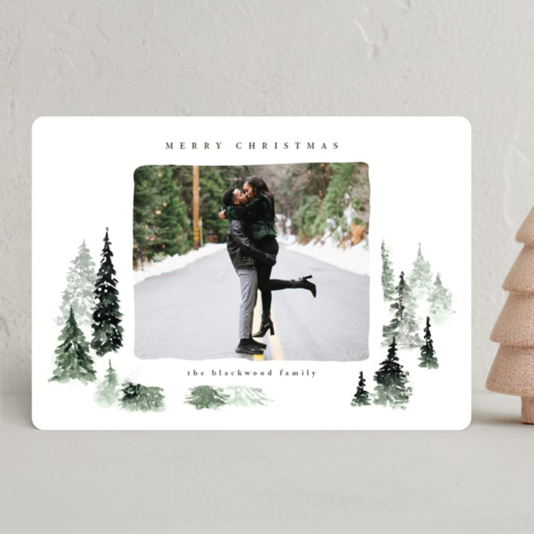 "fall of snow" - Holiday Cards in Evergreen by Anastasia Makarova - Front