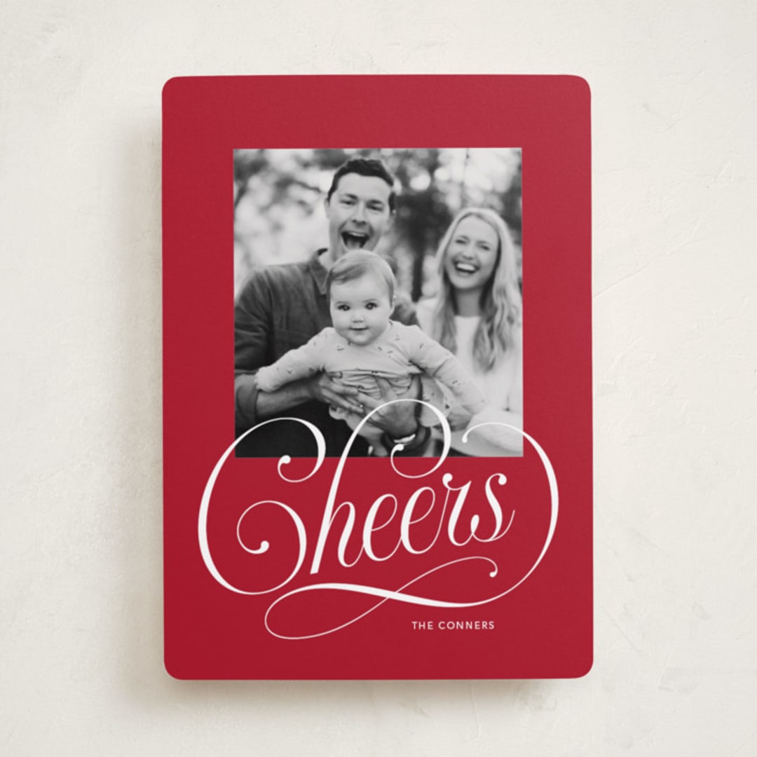 "Joyful Beauty" - Holiday Cards in Cranberry by Stacey Day - Front