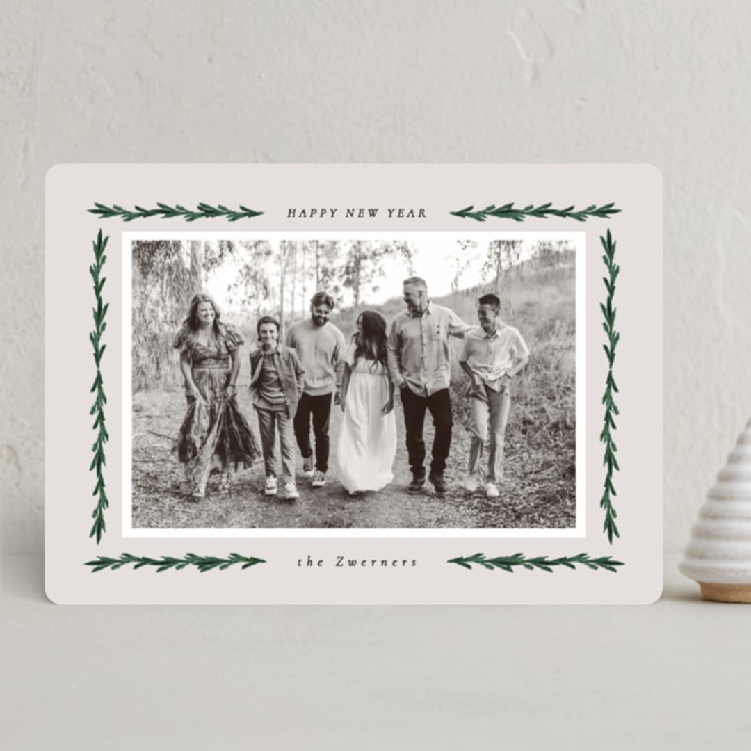"e v e r g r e e n" - Holiday Cards in Ivory by Sara Hicks Malone - Front
