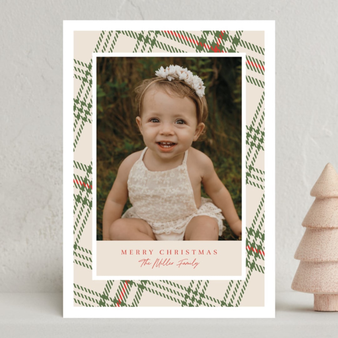 "Tartan Plaid" - Holiday Cards in Christmas Morning by Megan Cash - Front