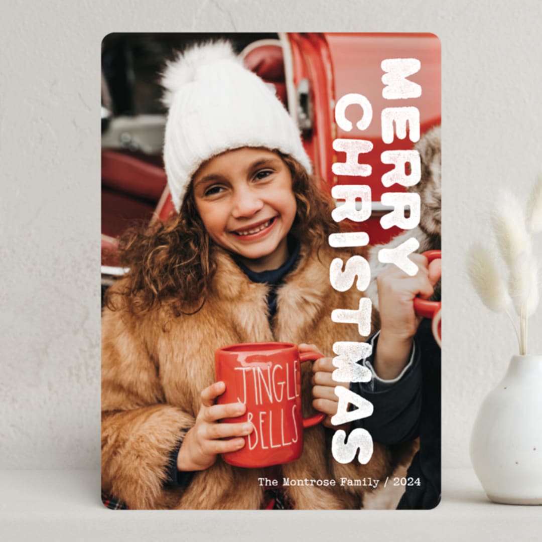 "Merry Christmas Stamp" - Holiday Cards in Snow by Jayne Alfieri - Front