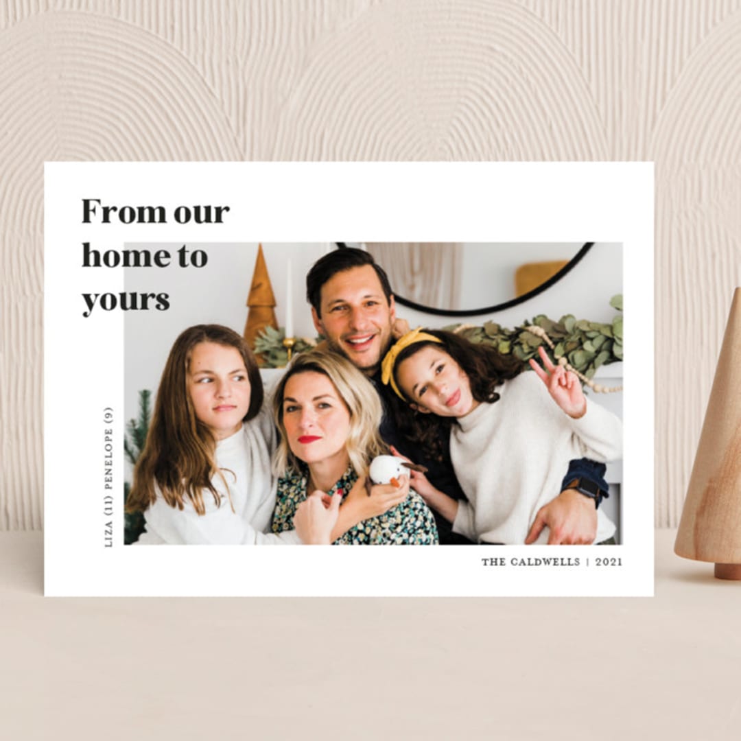 "at home" - Holiday Cards in Snow by That Girl Press - Front