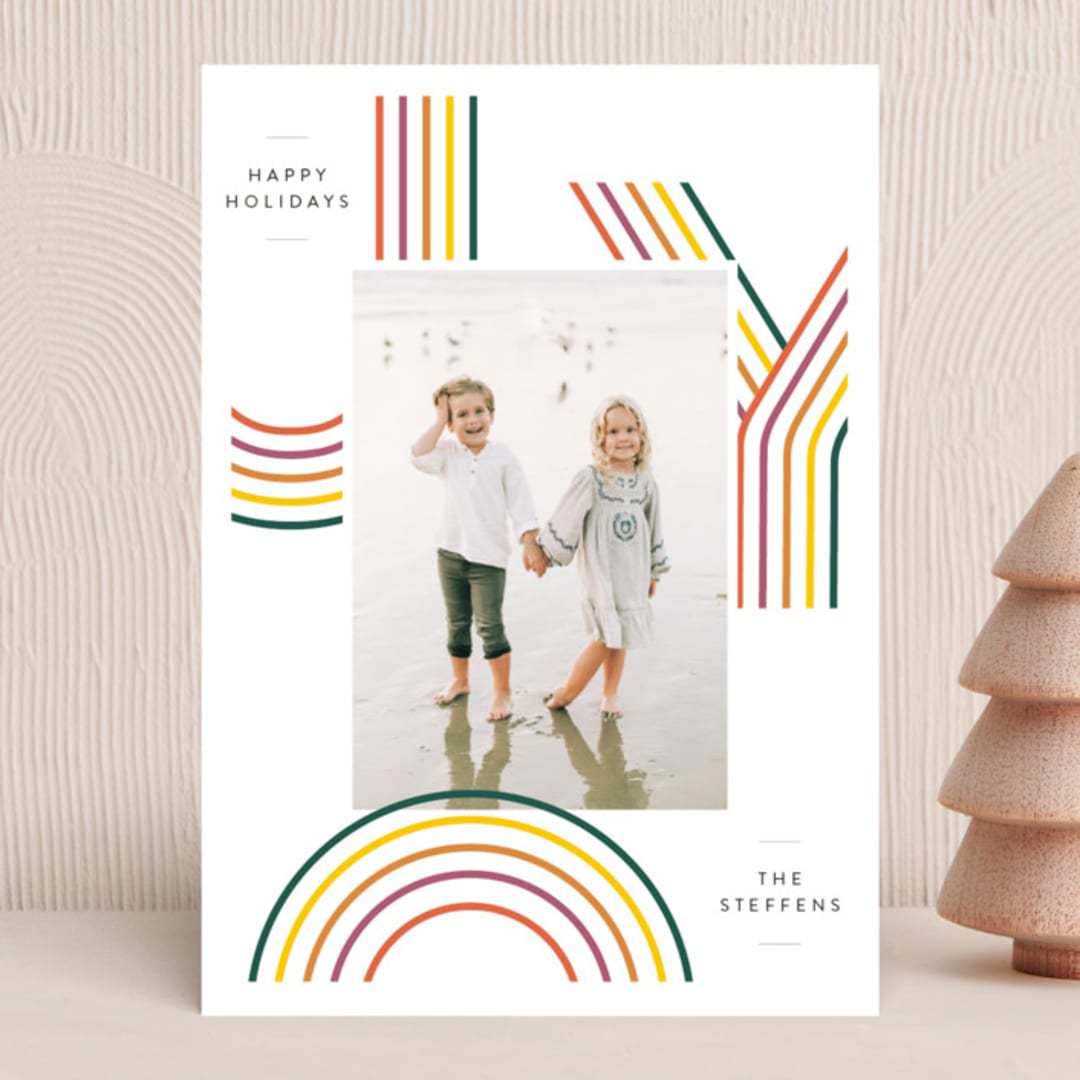 "Rainbow Tidings" - Holiday Cards in Jolly by Laura Bercovich - Front