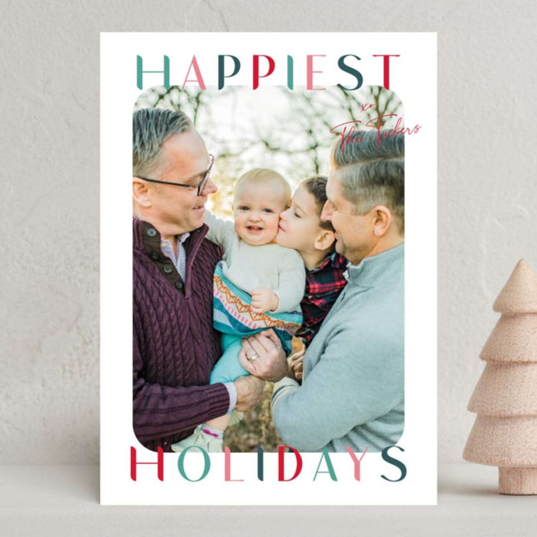 "Round and Round" - Holiday Cards in Emerald by Lauren Chism - Front