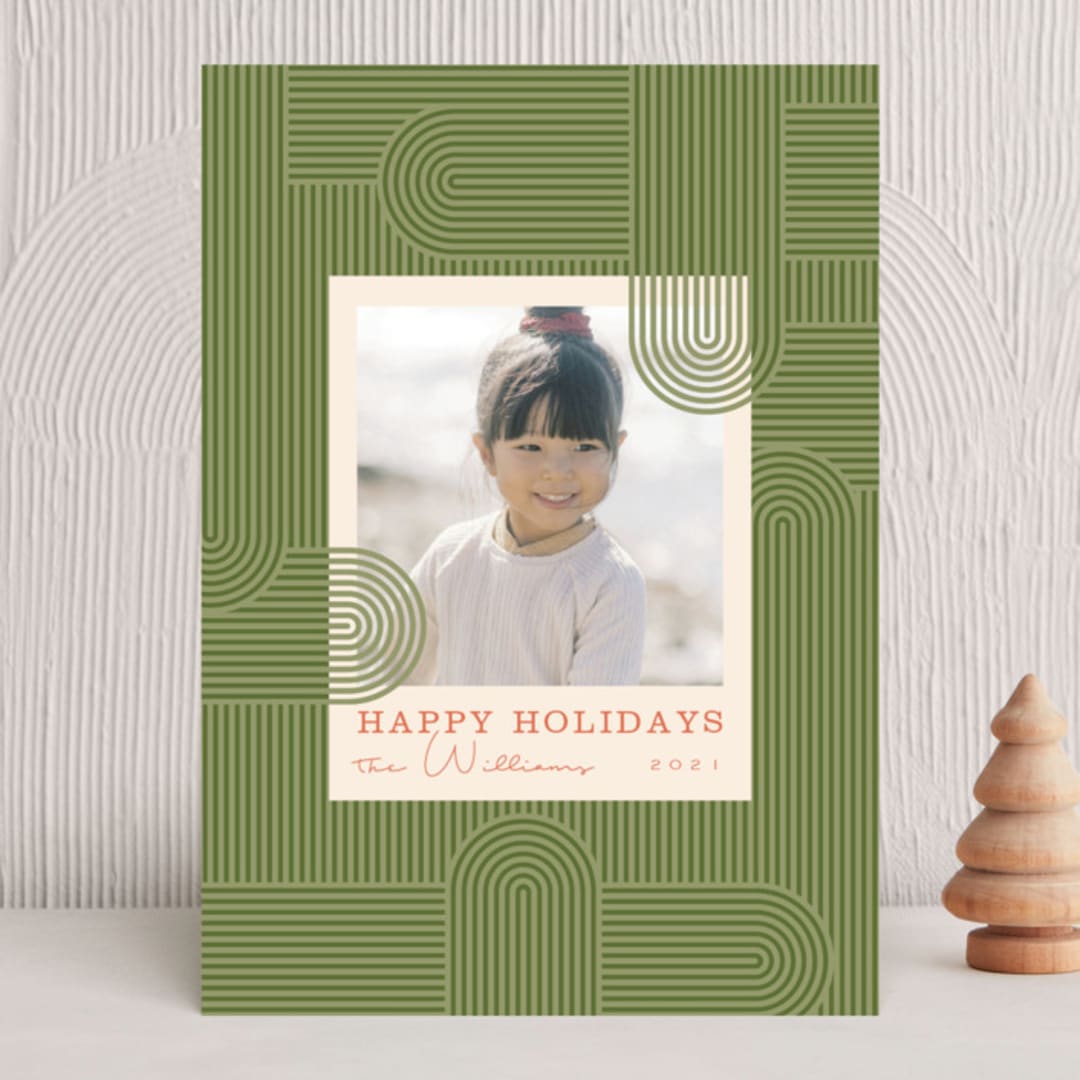 "Lined Path" - Holiday Cards in Pine by Danie Romrell - Front