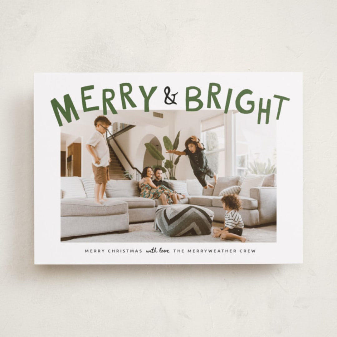 "wreck the halls with boughs of jolly" - Holiday Cards in Tree Farm by Kamala Nahas - Front