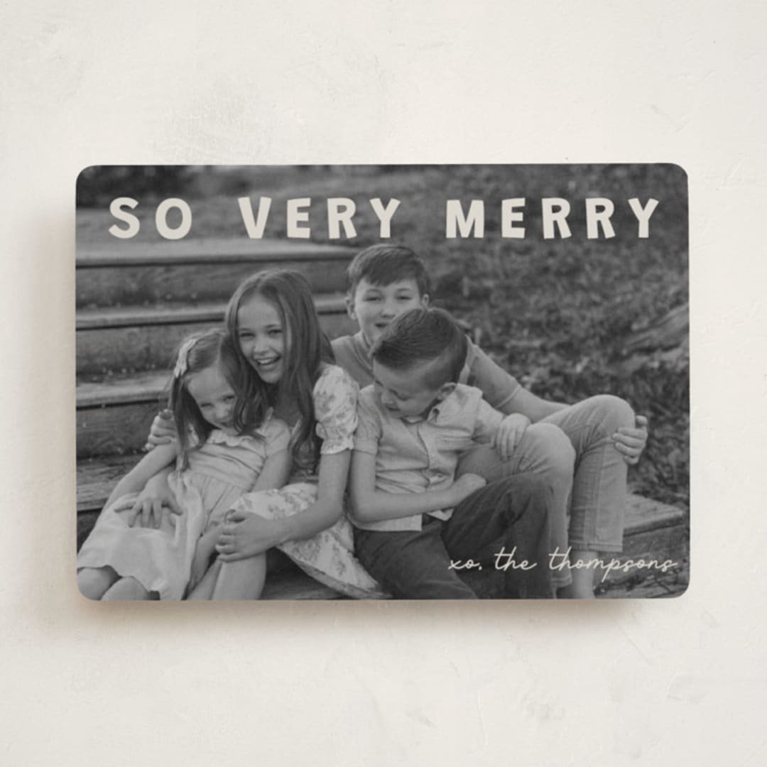"merry greeting" - Holiday Cards in Cream by Jenny Millington - Front