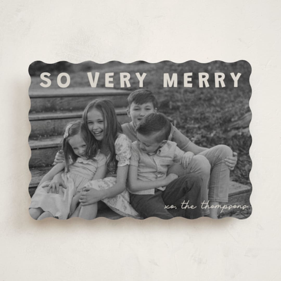 "merry greeting" - Holiday Cards in Cream by Jenny Millington - Front