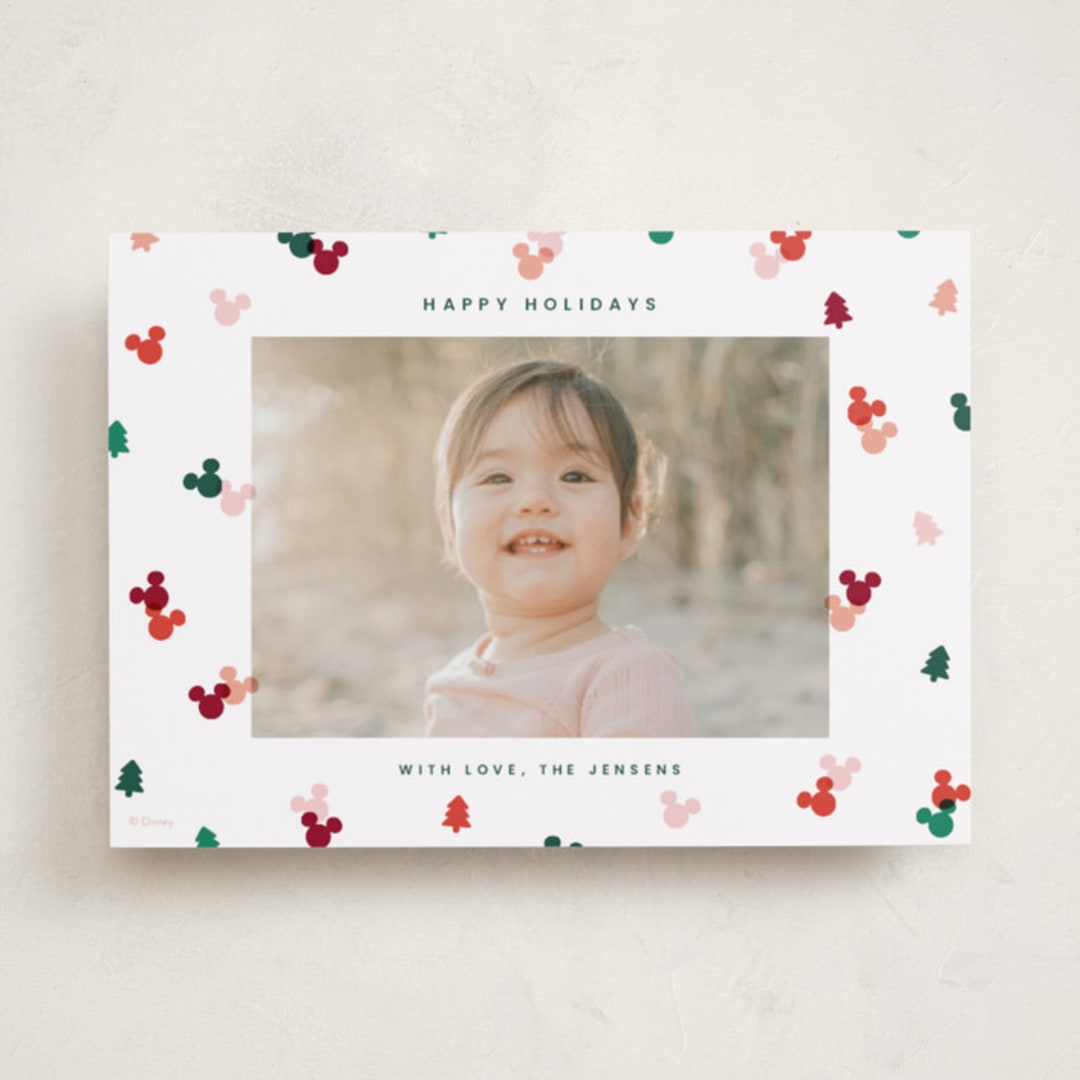 "Disney's Mickey Confetti" - Holiday Cards in Cherry by Ellen Schlegelmilch - Front