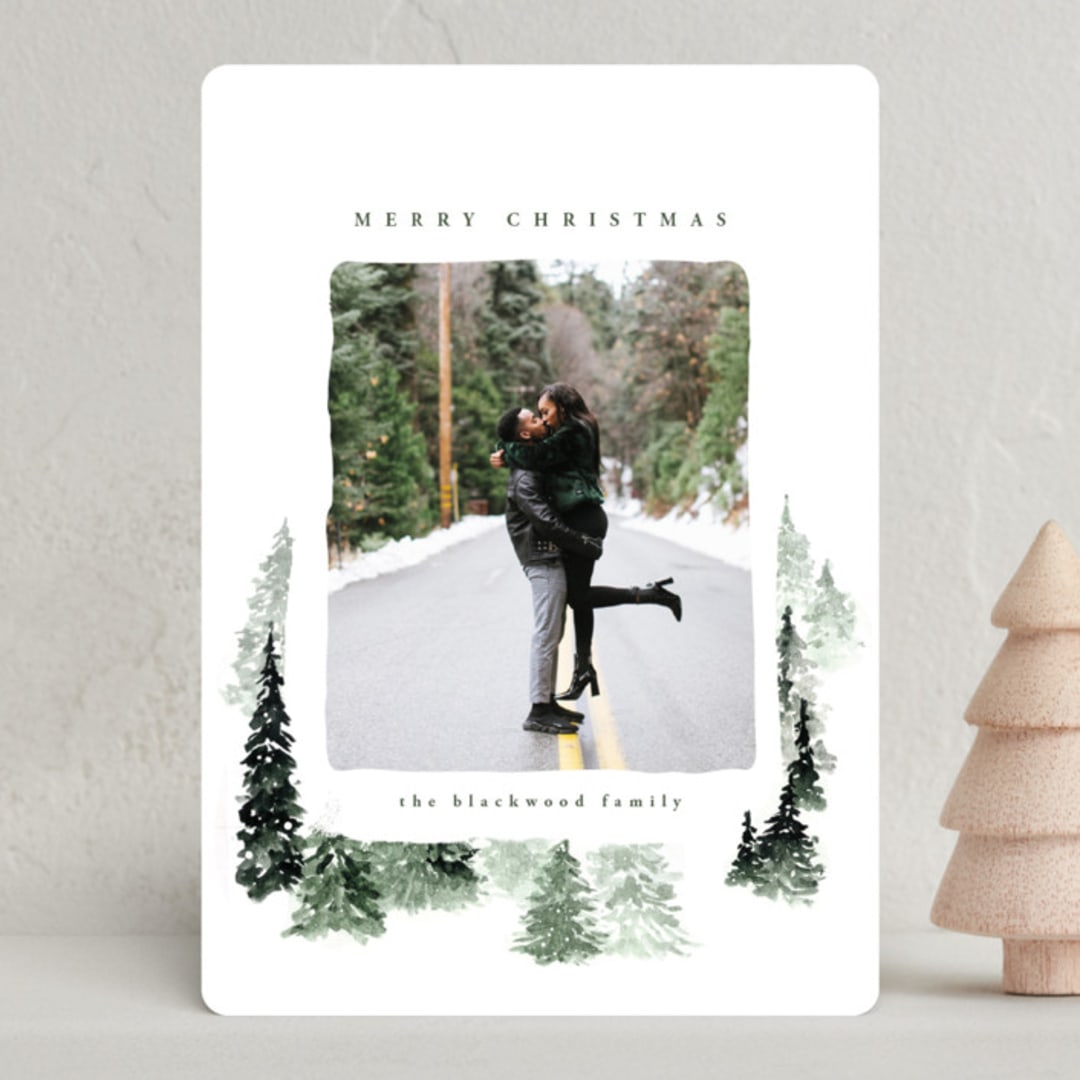 "fall of snow" - Holiday Cards in Evergreen by Anastasia Makarova - Front