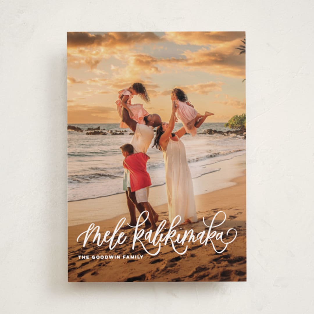 "A Very Mele Kalikimaka" - Holiday Cards in Snow by Elsa Duncan - Front