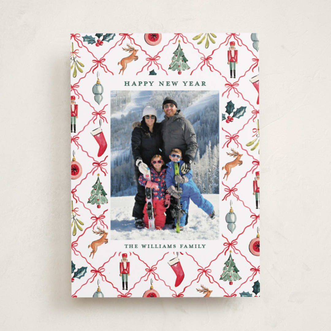 "Festive icons" - Holiday Cards in Leaf by Sarah Knight - Front