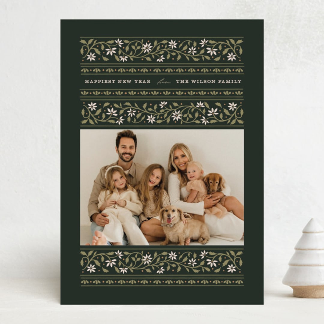 "Fair Isle" - Holiday Cards in Evergreen by Erin L. Wilson - Front