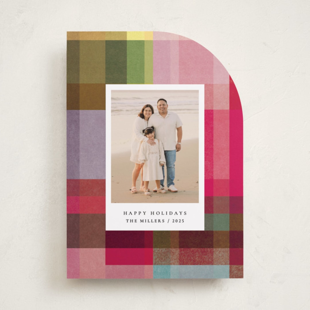 "joyful check" - Holiday Cards in Candy by Sumak Studio - Front